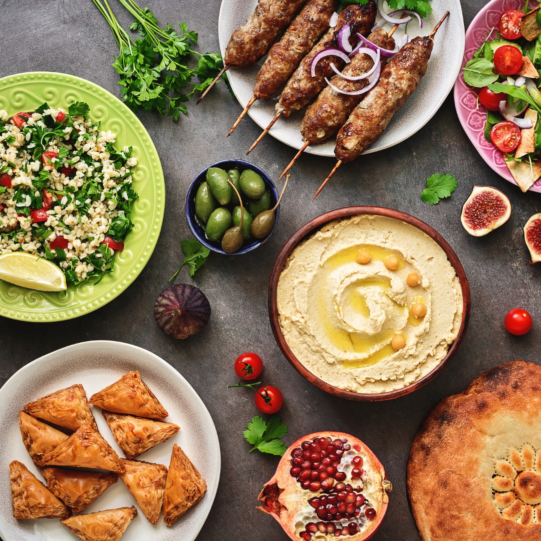 Various Mediterranean foods